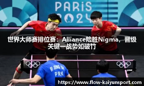 世界大师赛排位赛:Alliance险胜Nigma,晋级关键一战势如破竹